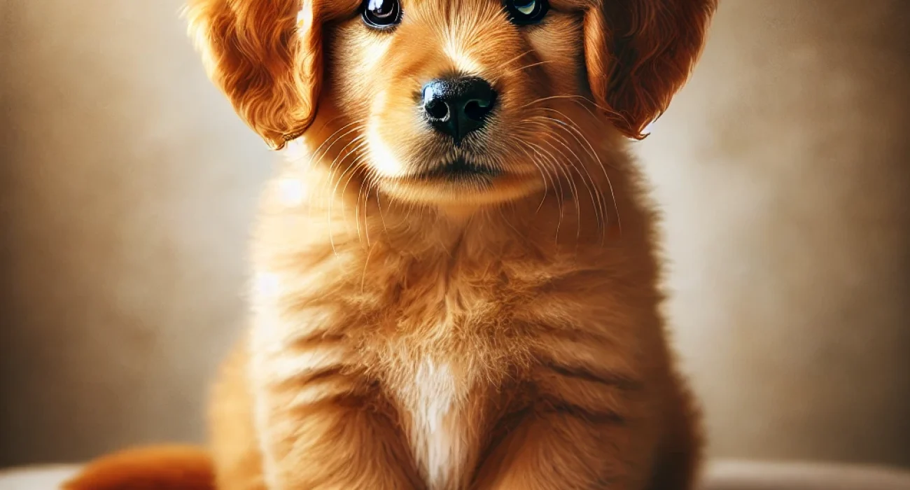 DALL·E-2024-08-04-09.21.47-Create-a-hyper-realistic-image-of-a-puppy-capturing-its-adorable-features-and-lively-expression.-The-puppy-is-a-fluffy-Golden-Retriever-sitting-on-a